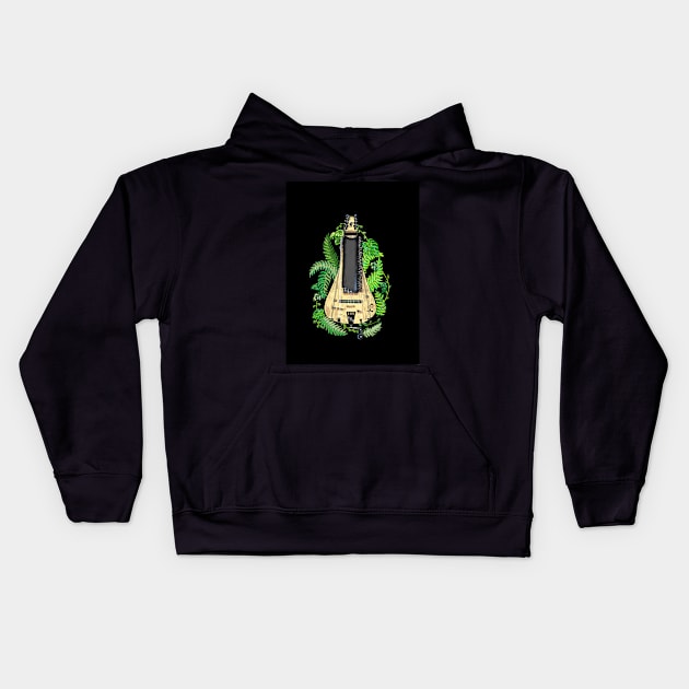 Hurdy-Gurdy with Ferns Kids Hoodie by inkle